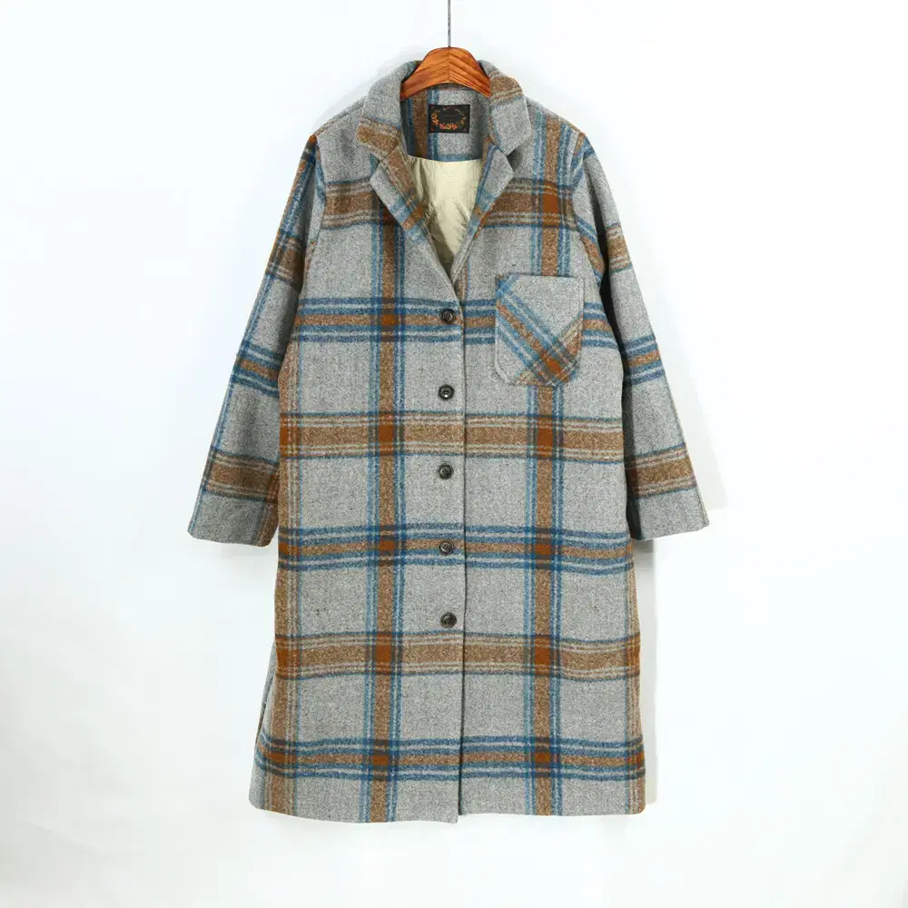 REST ROOM VINTAGE Overcoat in Overfit Check Long Coat 