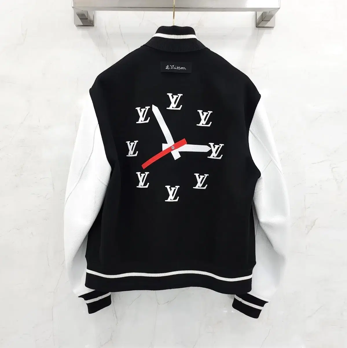 54 / Louis Vuitton LV Clark Embroidered Friends Leather Varsity Jacket