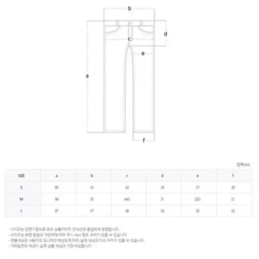 에드모어 일자 청바지 중청 s