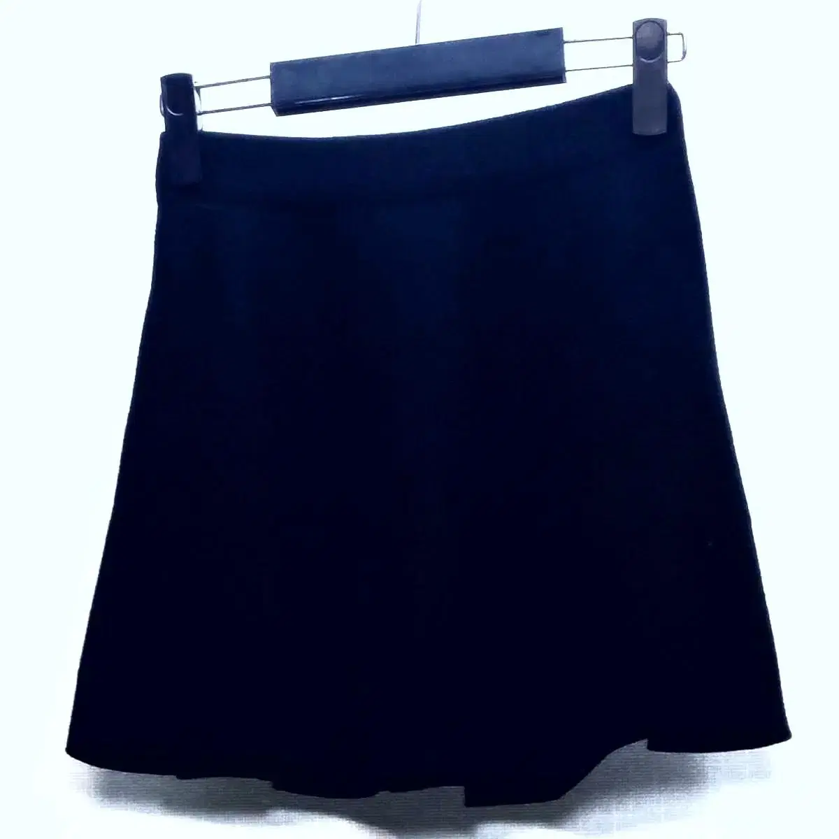 [S 24-inch] jennie Black Brushed Banding Skirt winter Knit Flare Miniskirt