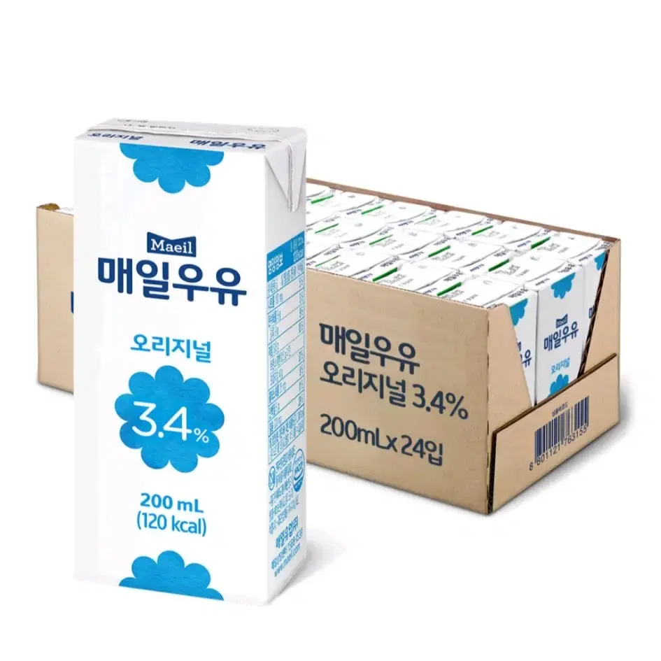 매일우유 오리지널 멸균우유 200ml 24팩 택포 24000원 판매