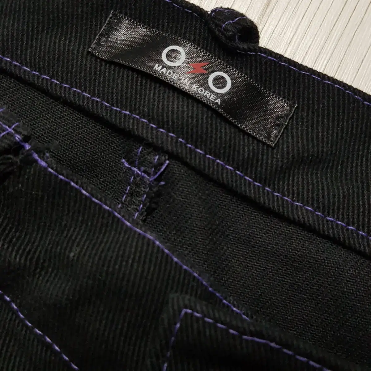 Black denim 5-pocket pants