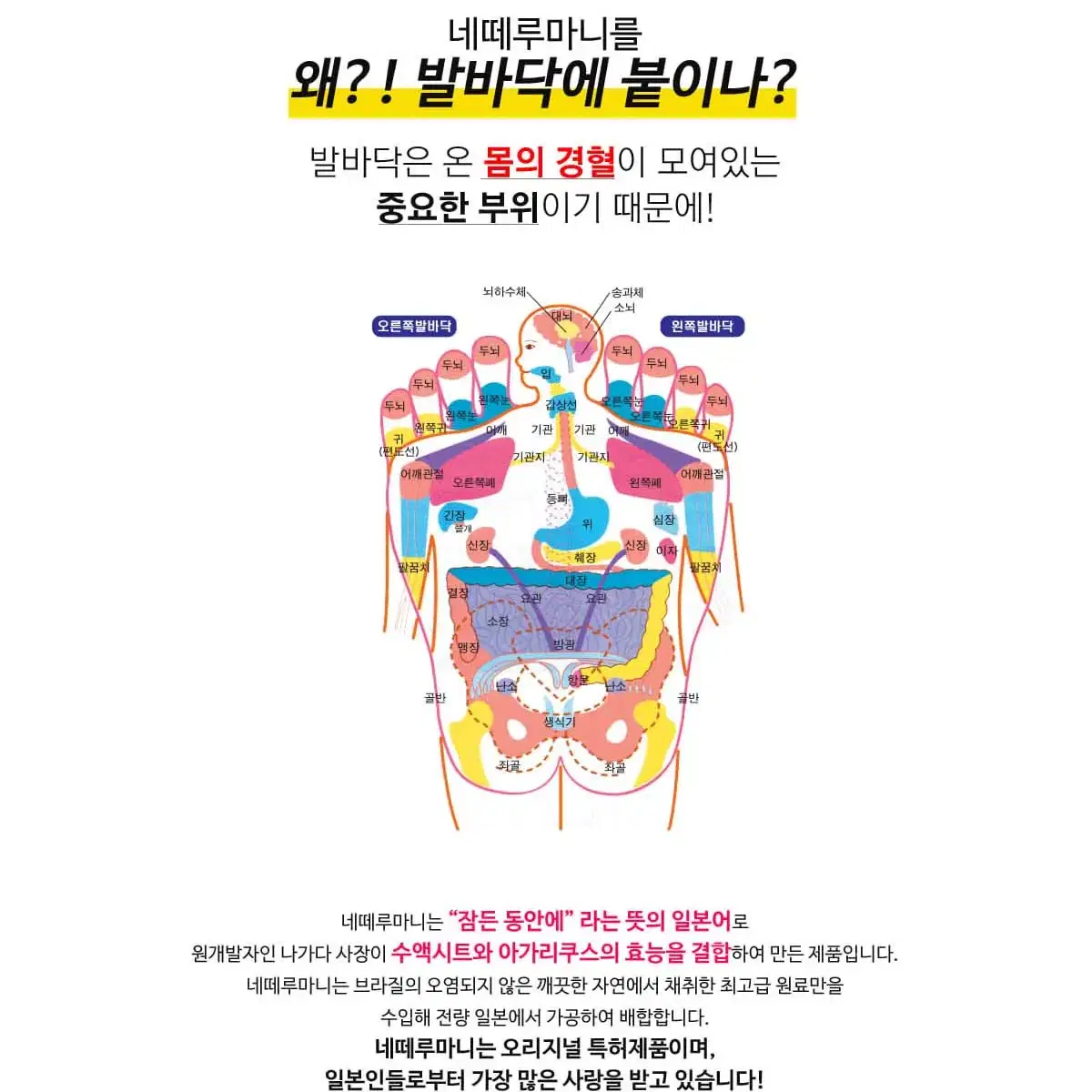 네떼루마니  발바닥 수액패치 32매 / 2개이상 무료배송