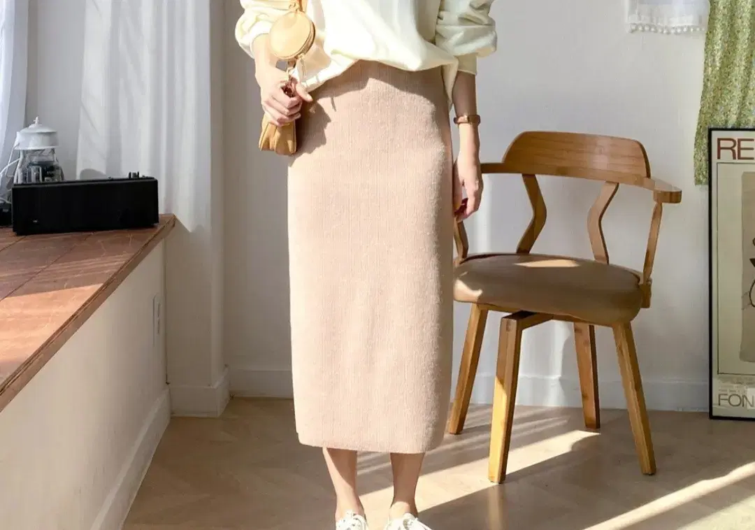 Knit skirt (beige)