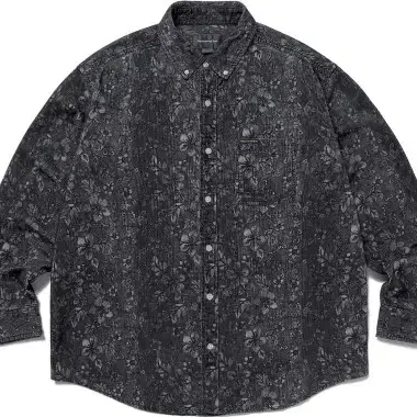 디스이즈네버댓 Floral Corduroy Shirt Black