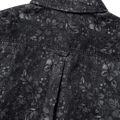 디스이즈네버댓 Floral Corduroy Shirt Black