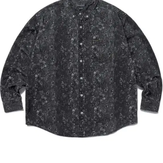 디스이즈네버댓 Floral Corduroy Shirt Black