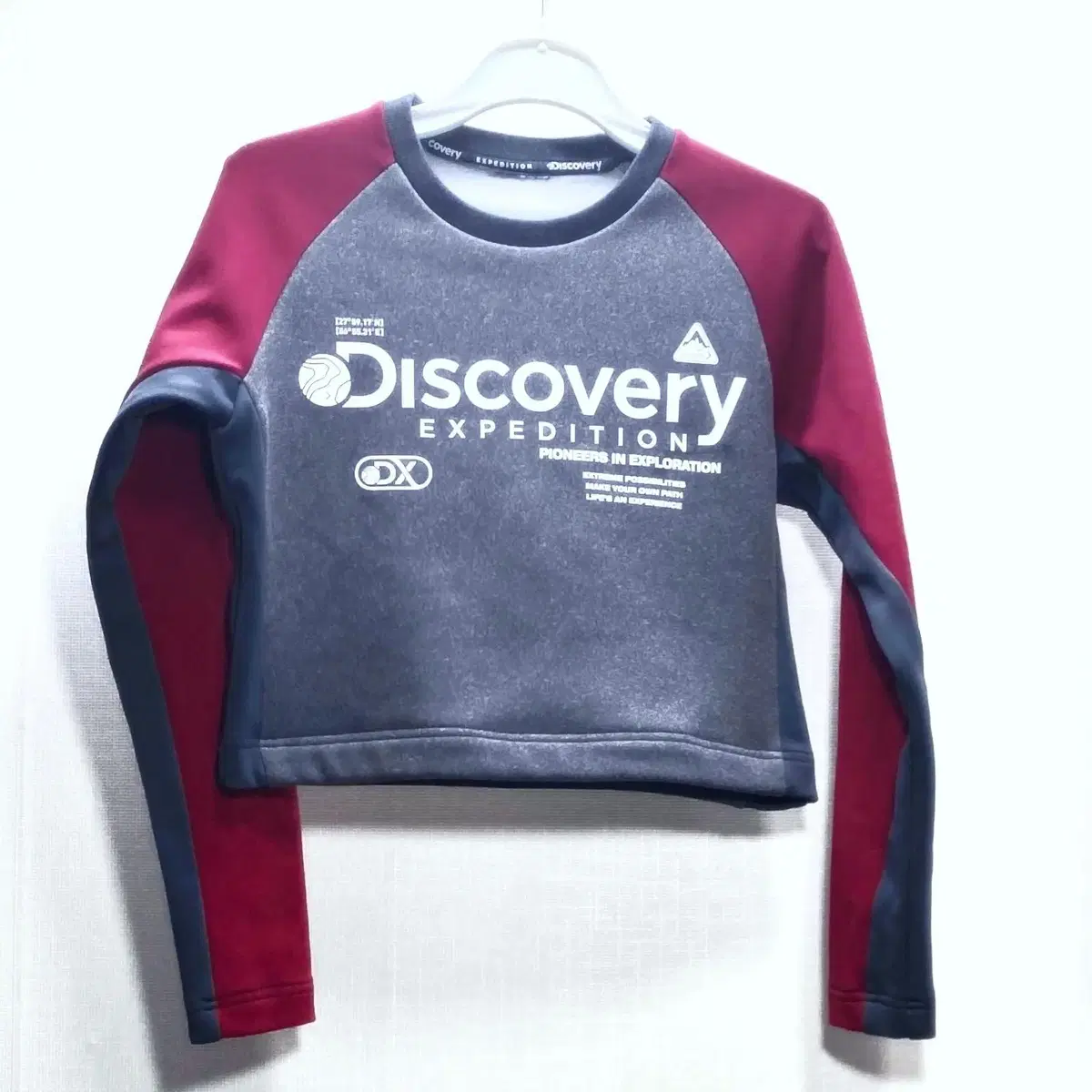 [XS 44-55] Discovery 디스커버리 아웃도어 기모 크롭티