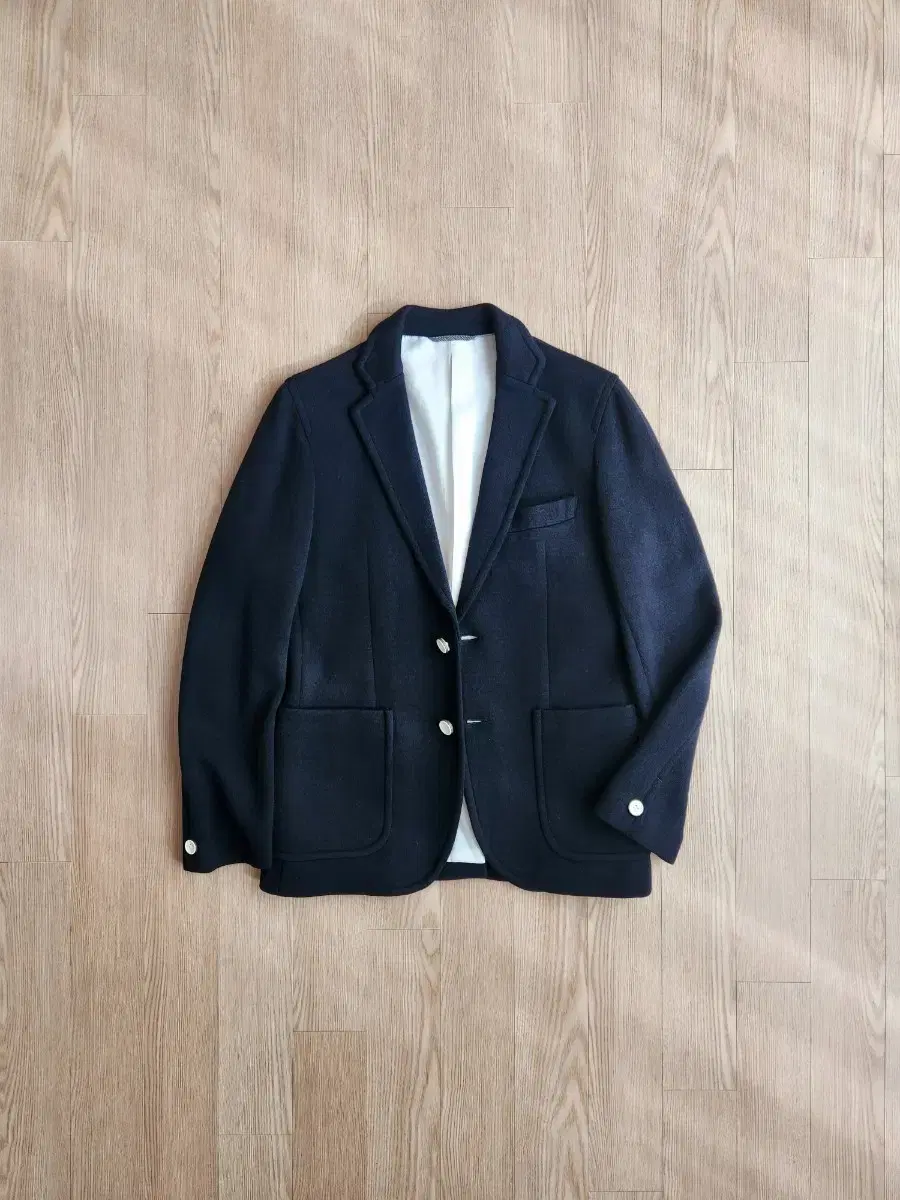 Universal Language White button down wool black blazer