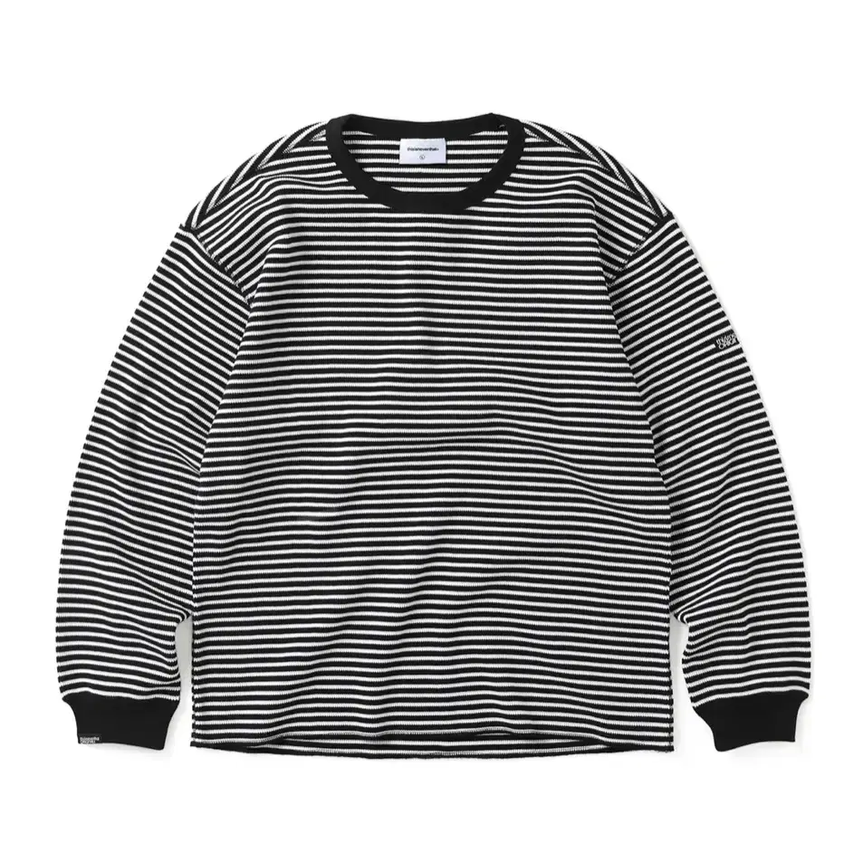 디스이즈네버댓 Striped Waffle L/S Top Black/Whi