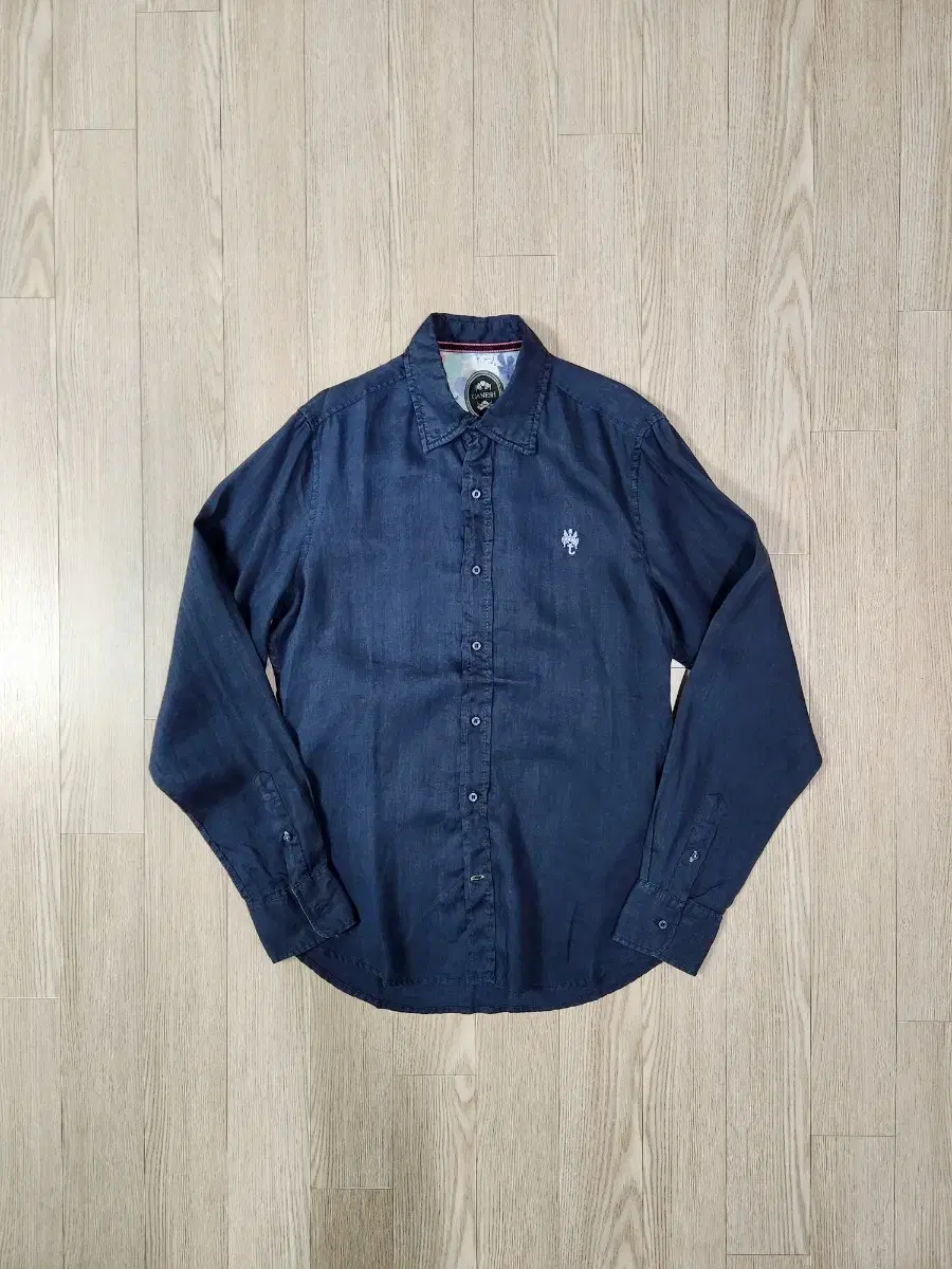 GANESH Dark Navy Linen Shirt