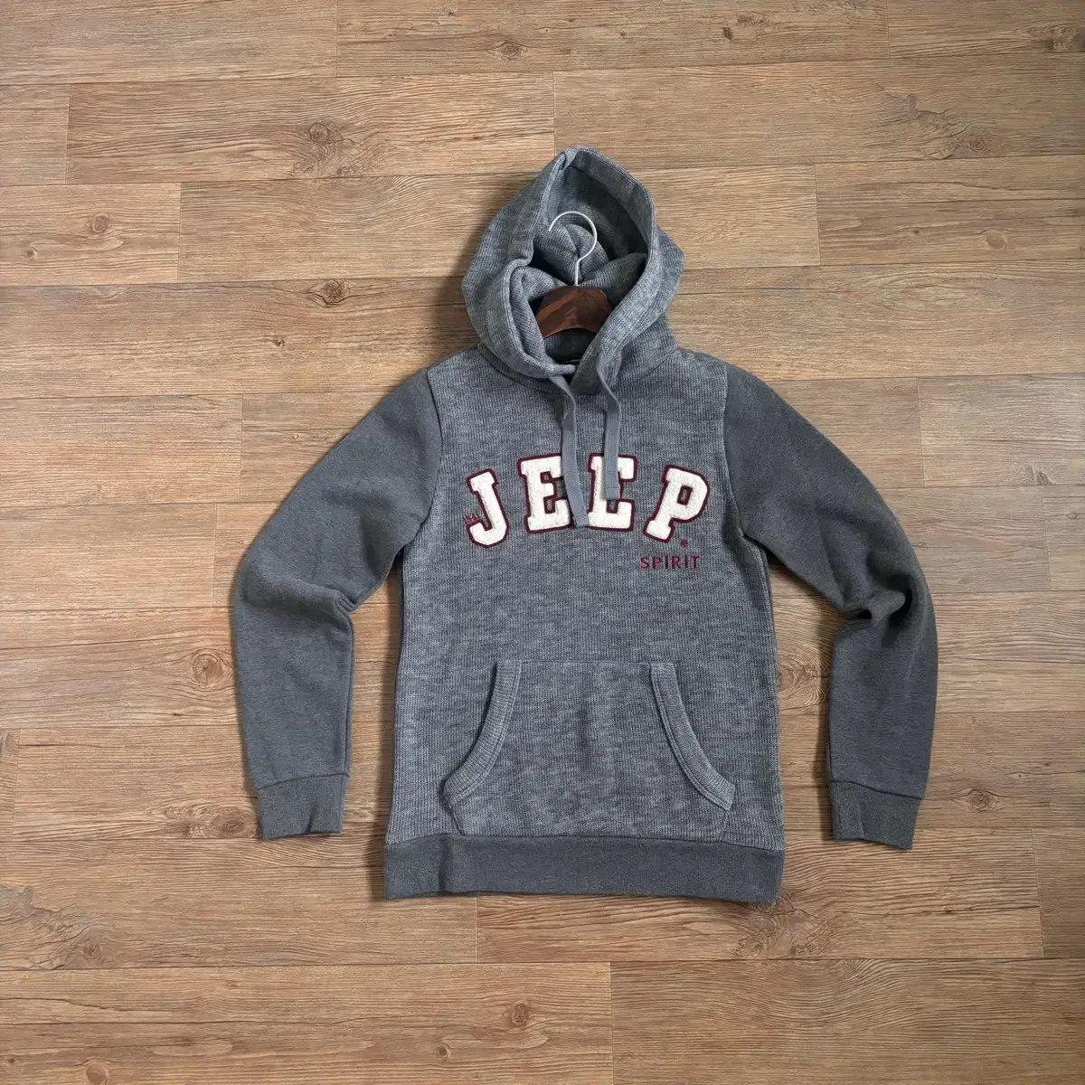 JEEP Jeep Women's Hooded T-Shirt Gray Brushed Casual Sports