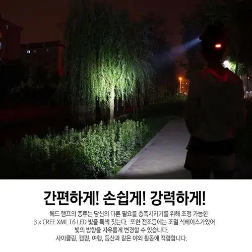 [무료배송] LED 3구 후레쉬 헤드랜턴 랜턴 캠핑등