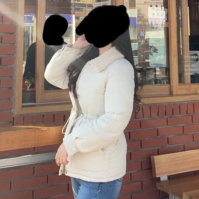 에코 퍼 카라 숏패딩