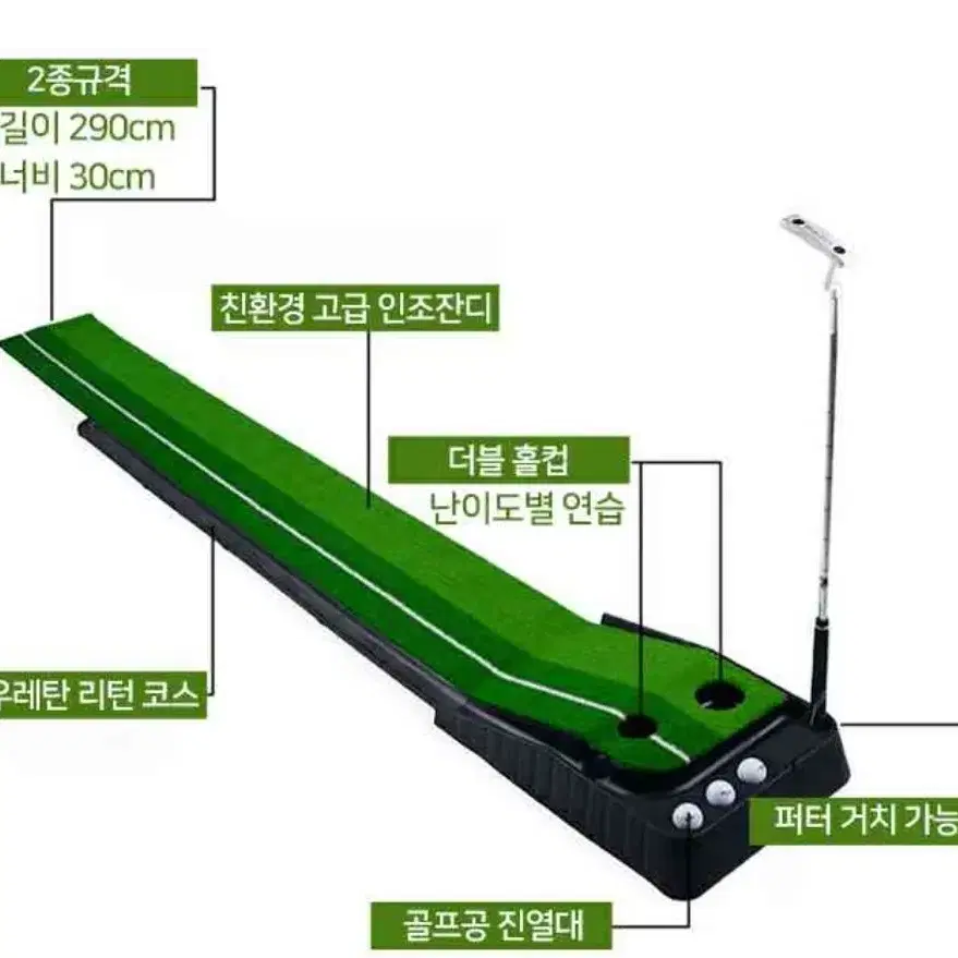 택포) 업그레이드 골프퍼팅연습기 골프퍼팅매트