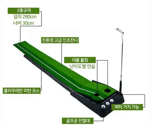 택포) 업그레이드 골프퍼팅연습기 골프퍼팅매트