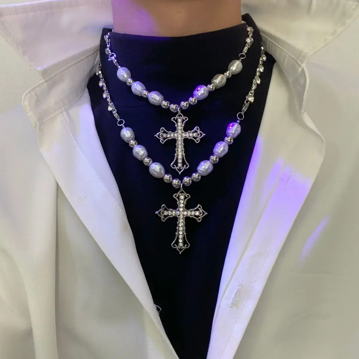 [Baro] Panoramic Cross Necklace