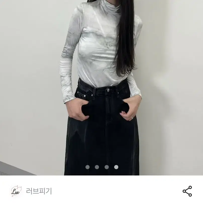 나염 마블링 목폴라