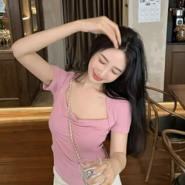 shein 분홍 반팔 55/66