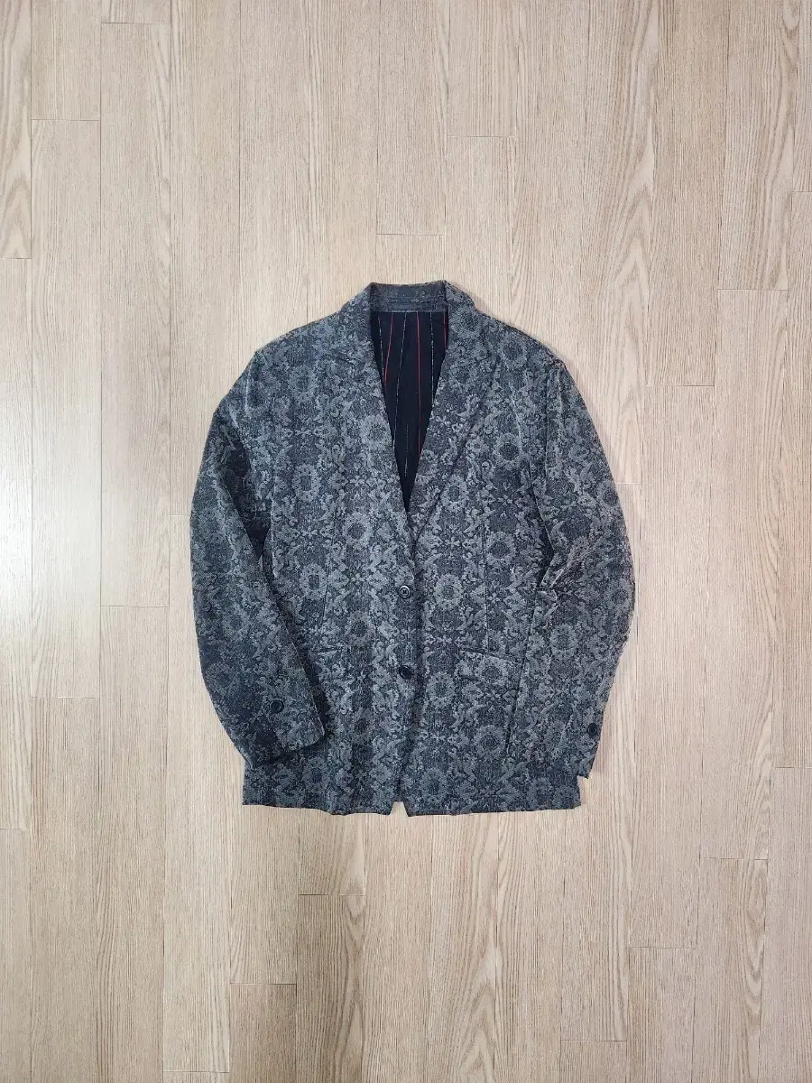 Custom Culture Flower Gray Casual Blazer