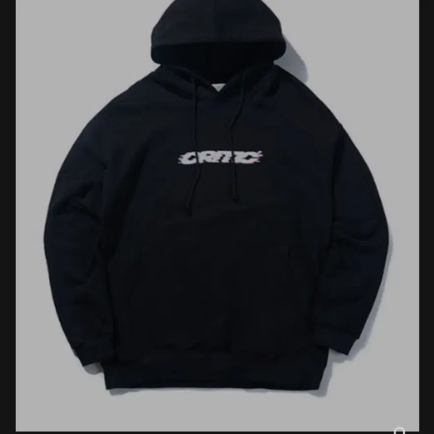 크리틱 GLITCH LOGO HOODIE BLACK m사이즈