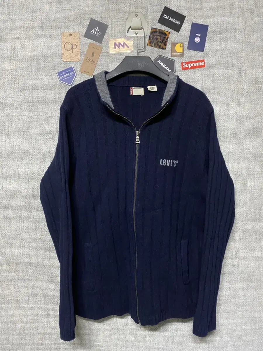 [XL] Levi's Wool Colorblocked Logo Knit Zip Up