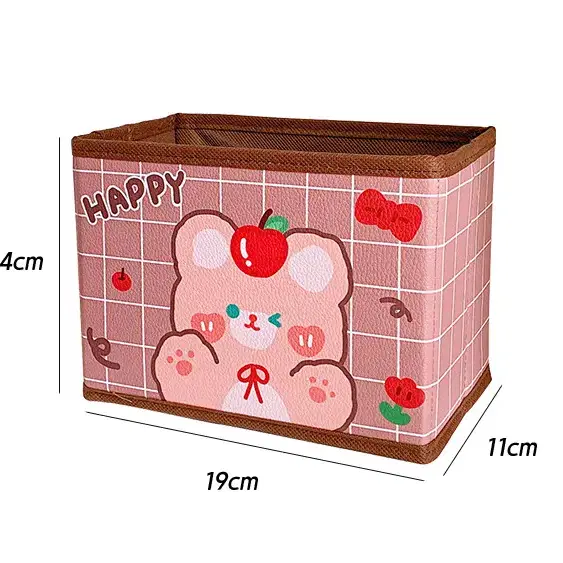 캐릭터 가죽 바구니 접이식 탁상용 소품 다꾸 수납 통
