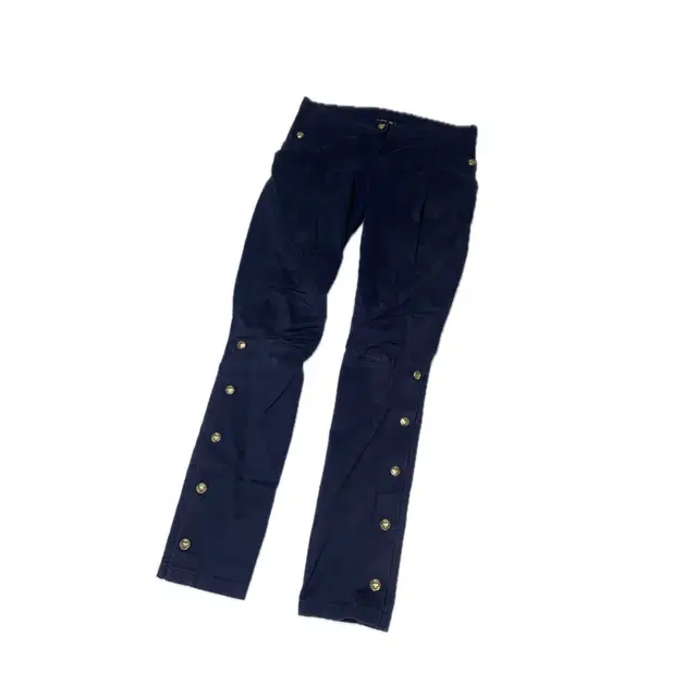 Balmain gold button fabric biker jeans