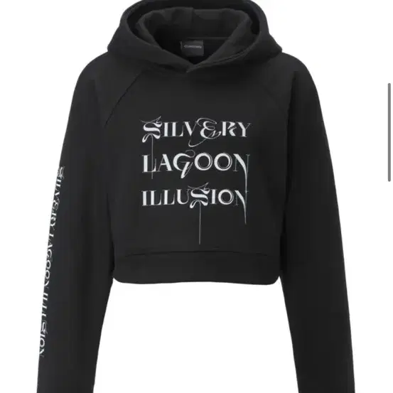 쓰리타임즈 Lagoon cropped hoodie