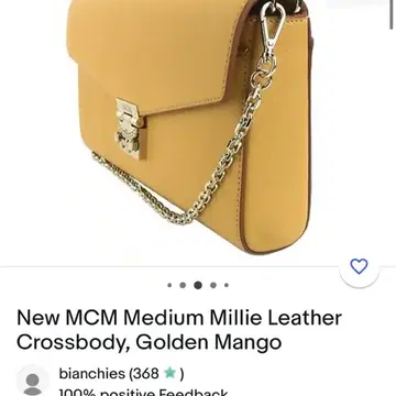 New MCM Medium Millie Leather Crossbody, Golden Mango