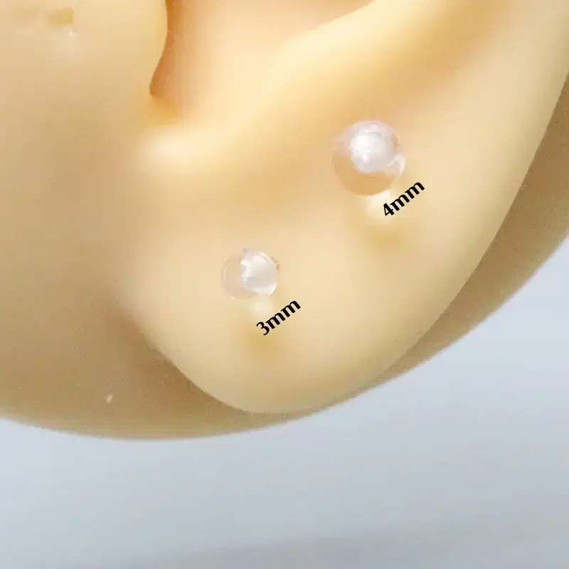 투명 실리콘 피어싱 3mm 4mm 남녀공용