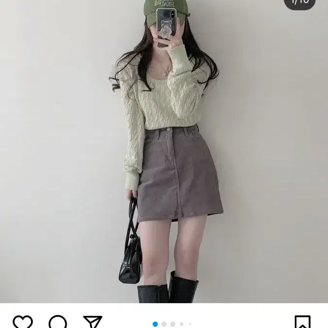 미니포에 코듀로이 딥그레이 skirt s