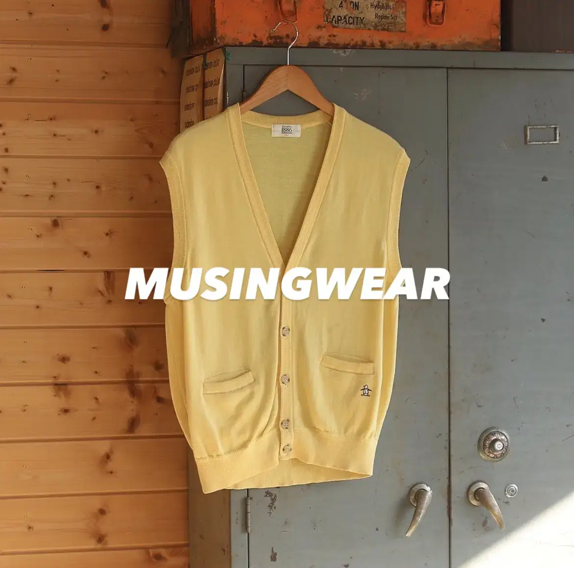 (착용컷) 먼싱웨어 munsingwear 울 니트 베스트 (L)