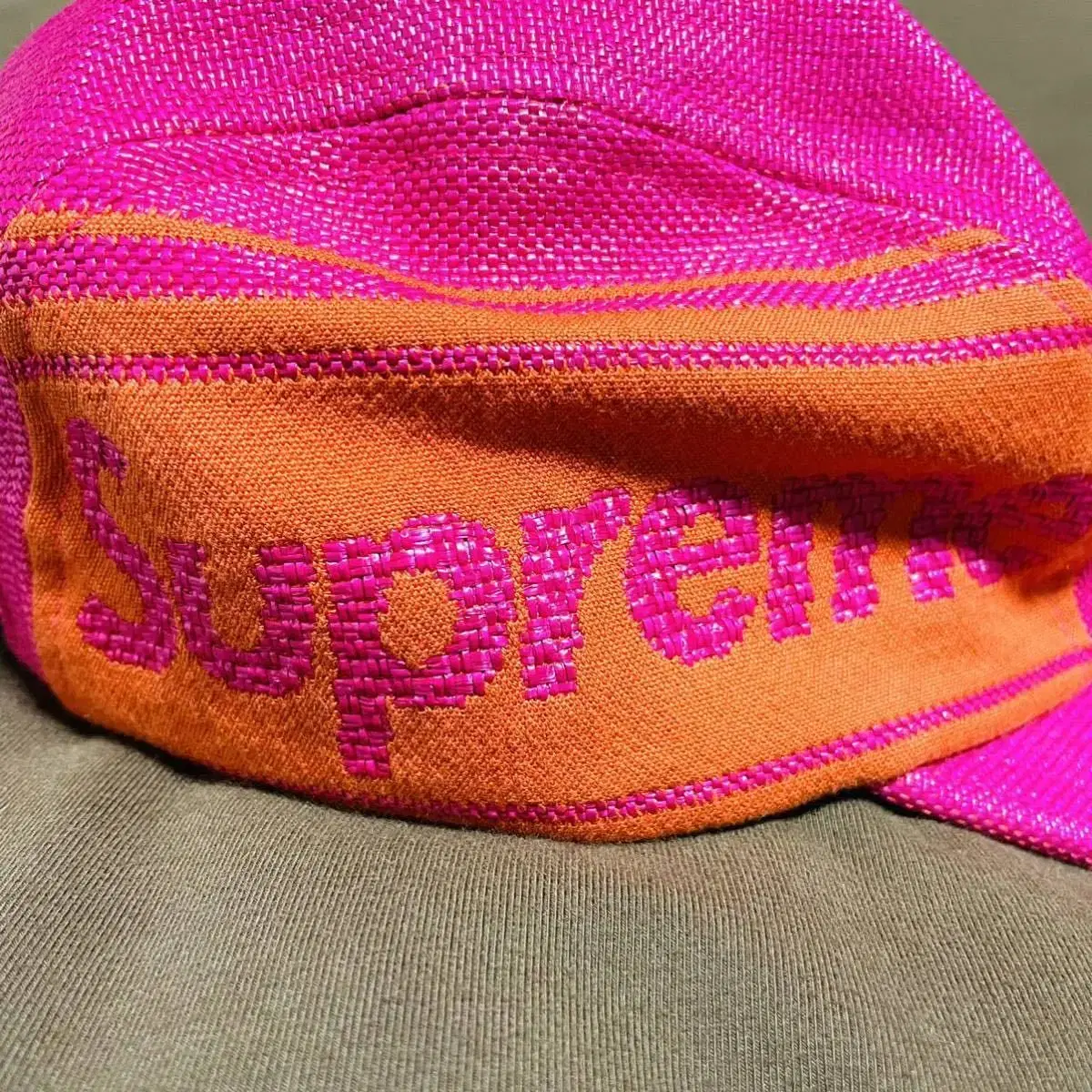 Supreme 19ss Raffia Woven  Logo Camp Cap