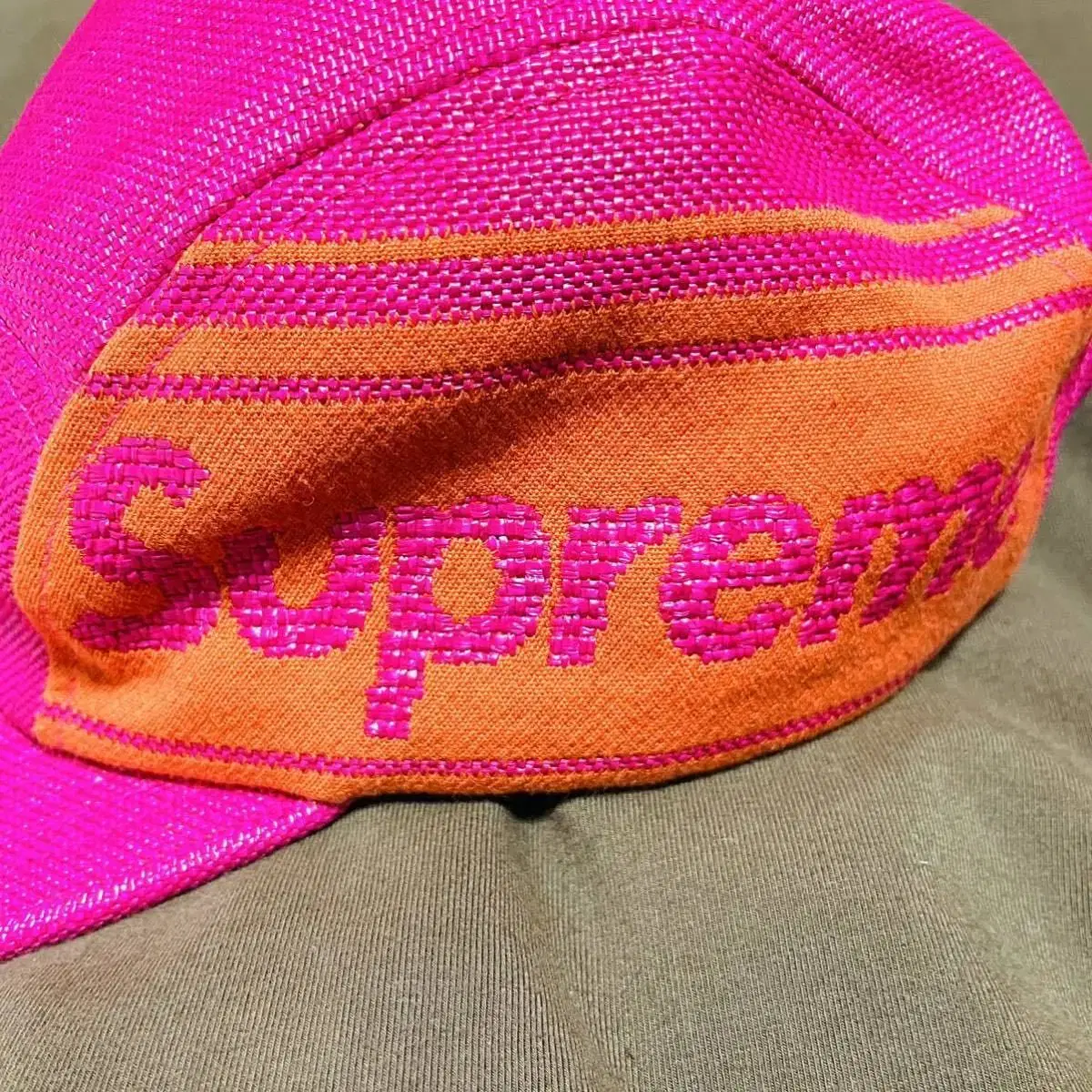 Supreme 19ss Raffia Woven  Logo Camp Cap