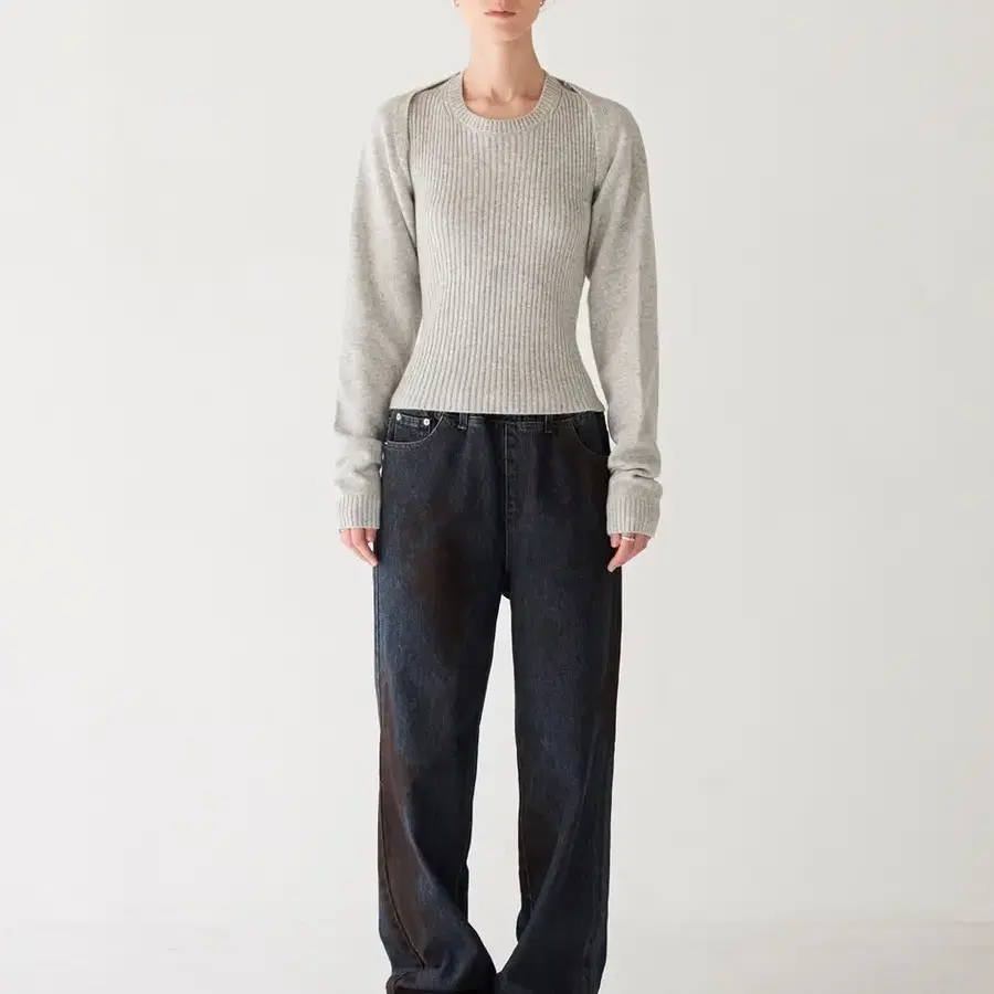 [무료배송](새상품) 다이애그널 BOLERO LAYERED KNIT