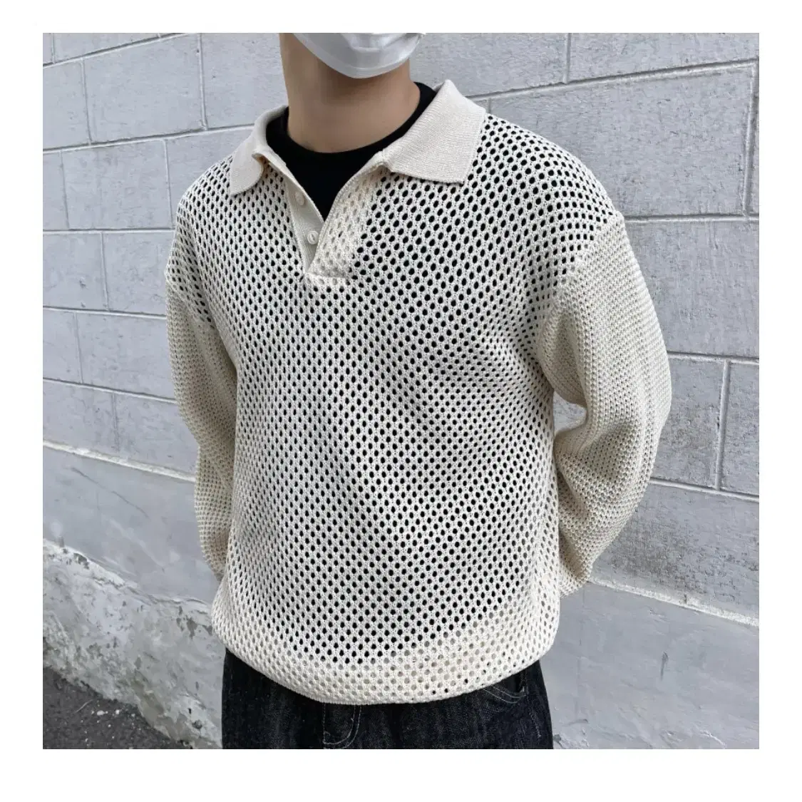 (NEW) See-through punching kara knit