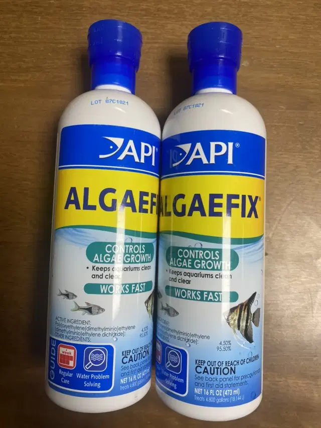 수족관용품 API 알게 알지 픽스 녹조 이끼 제거제 16OZ 473ml(