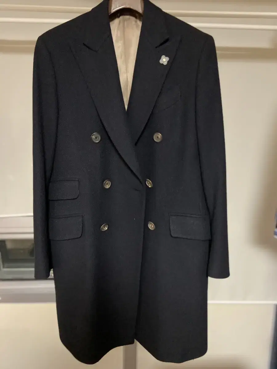 Lardini Double Coat Dark Navy Size 50