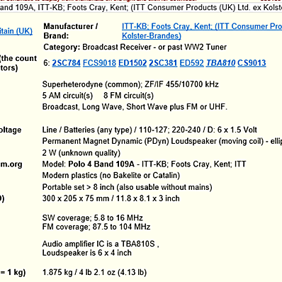 독일 빈티지 포터블 TR라디오 ITT  POLO 4BAND 109A