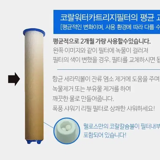 웰로스 샤워기 필터세트 새상품 