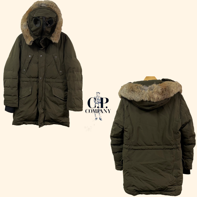 이벤트 95 cp company 씨피컴퍼니 토끼털 라쿤패딩 카키