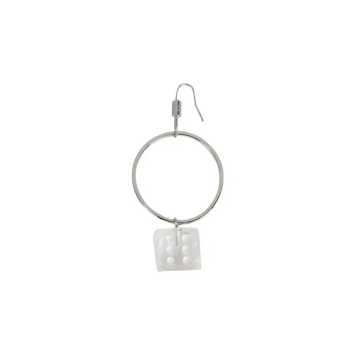 MARGIELA MM6 DICE SINGLE EARRING SILVER