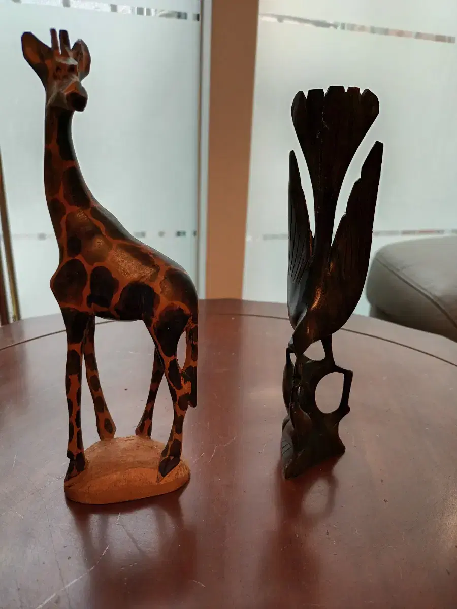 Two wooden sculptures (Kenyan tourist souvenirs, handmade)