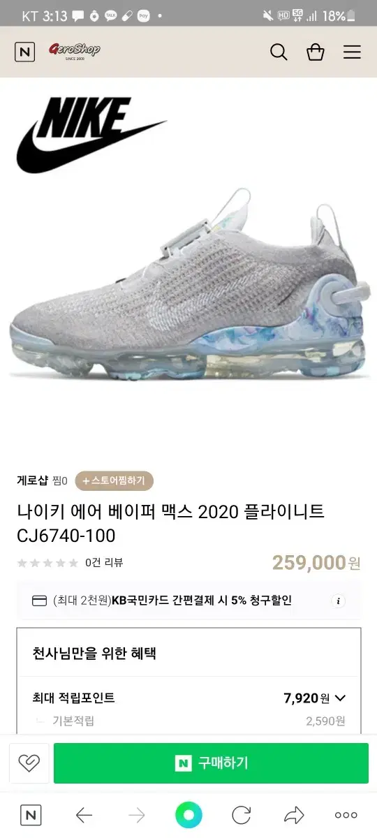 나이키 베이퍼맥스 플라이니트 225