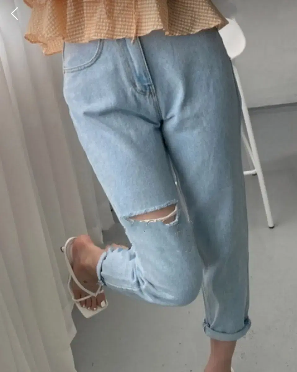New Arrivals Exhausted Jeans Ripped Light Blue Trousers Pants Wide Denim