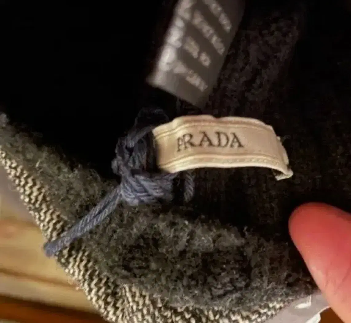 Genuine PRADA Beanie wool check cap size M