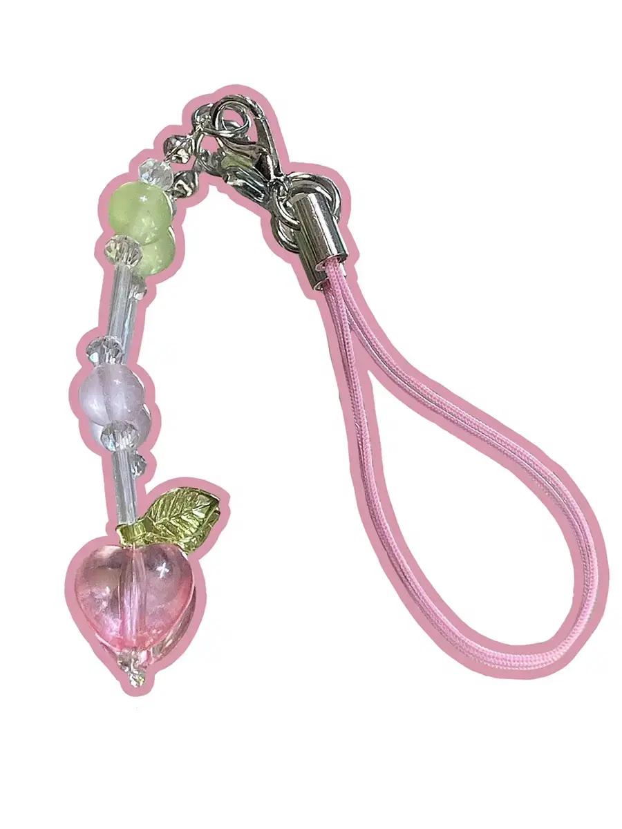 Peach Beads keyring 