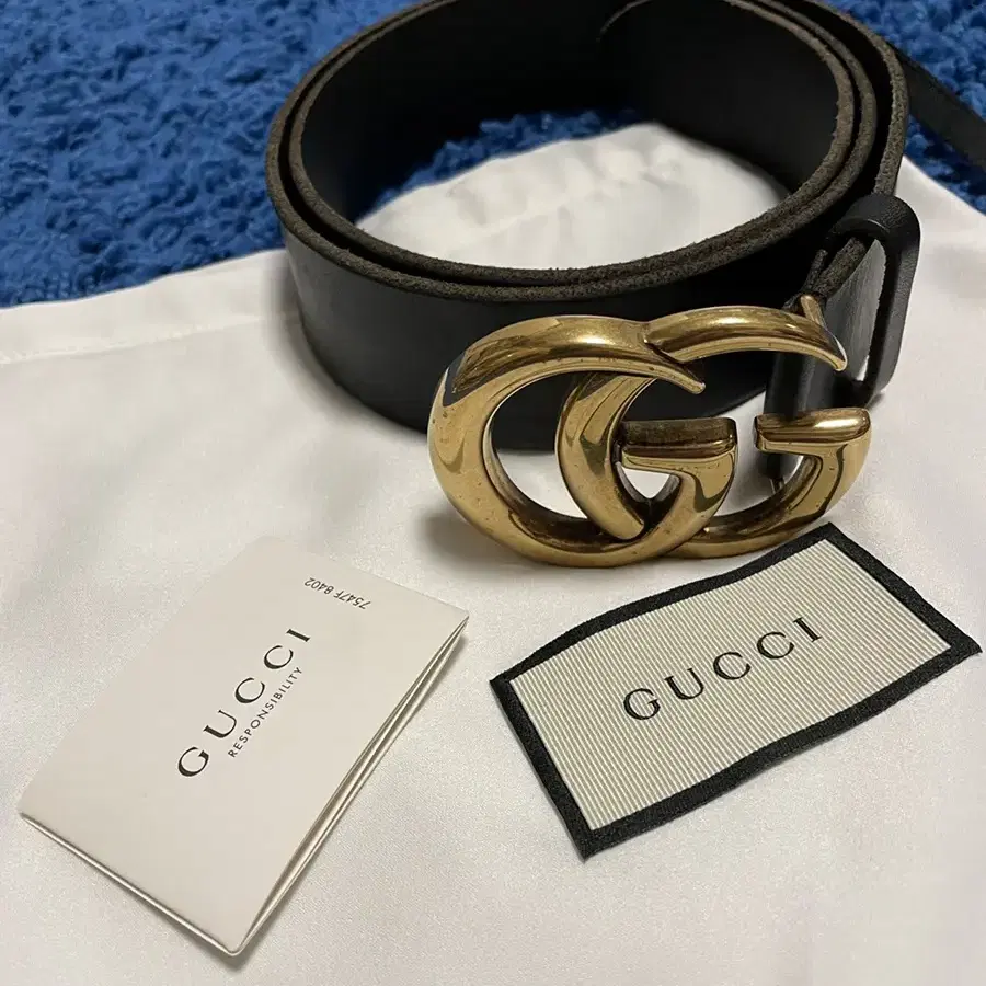 GUCCI GG 빈티지 마몬트 블랙 벨트