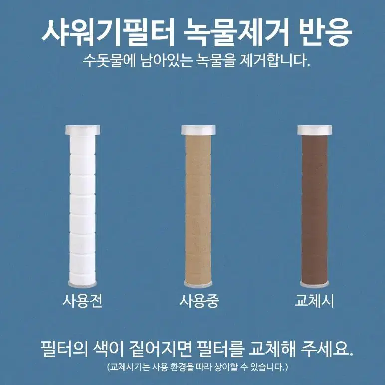 샤워기필터3개+샤워기헤드 마사지 불순물녹물제거